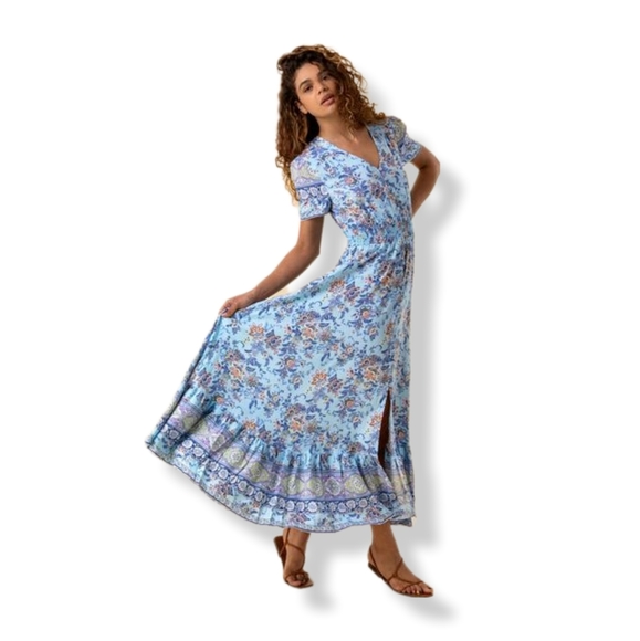 Caroline Morgan Dresses & Skirts - Caroline Morgan Floral Paisley Button Front Maxi Dress